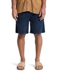 Szorty z kordu dla Mężczyzn TAXER 18" Niebieski. Niebieskie szorty męskie Quiksilver, z bawełny, bez kołnierzyka. Za 239.99 zł.