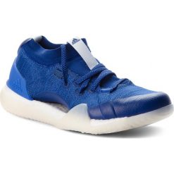 Buty adidas - PureBoost X Trainer 3.0 DA8967 Mysblu/Aerblu/Hirblu. Niebieskie buty sportowe na co dzień damskie Adidas, bez wzorów, z materiału, na fitness i siłownię. W wyprzedaży za 399.00 zł.