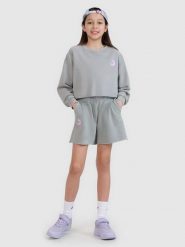 Bluza dresowa nierozpinana bez kaptura dziewczęca 4F 4FJWSS25TSWSF1504. Szare bluzy z kapturem damskie 4f, na wiosnę, m, z bawełny. Za 57.99 zł.