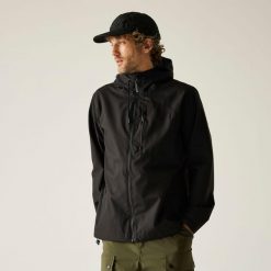 Męska lekka, wodoodporna kurtka z kapturem Frankie. Brązowe kurtki męskie Regatta, m, bez wzorów, z bawełny, eleganckie, z kapturem. Za 279.99 zł.