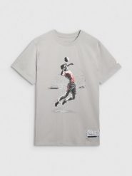 4F T-shirt regular z nadrukiem siatkarskim męski - szary XXL. Szare t-shirty męskie 4f, l, bez wzorów, z bawełny, bez kołnierzyka. Za 69.99 zł.