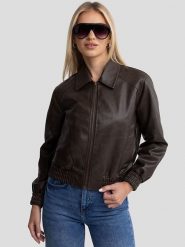 BIG STAR Kurtka w kolorze brązowym ze skóry syntetycznej rozmiar: L. Brązowe kurtki damskie Big Star, l, bez wzorów, ze skóry, bez kaptura. Za 249.99 zł.