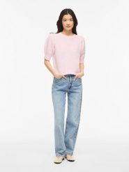 Vila Sweter "Vibbbi" w kolorze jasnoróżowym rozmiar: XS. Różowe swetry klasyczne damskie Vila, s, z materiału, bez kołnierzyka. Za 75.34 zł.