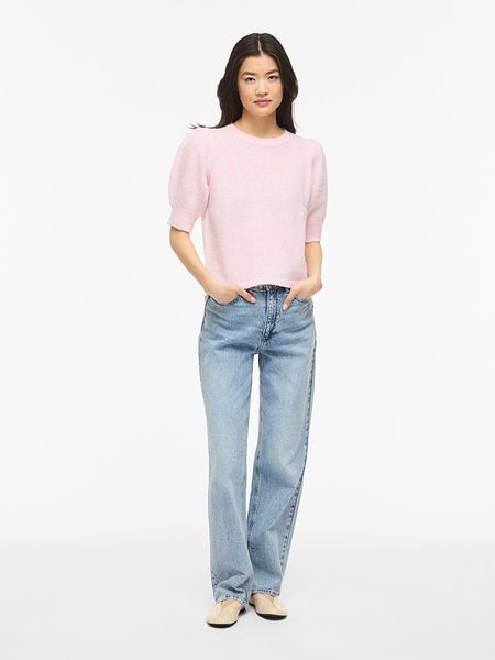 Vila Sweter "Vibbbi" w kolorze jasnoróżowym rozmiar: XL. Różowe swetry klasyczne damskie Vila, s, z materiału, bez kołnierzyka. Za 70.90 zł.