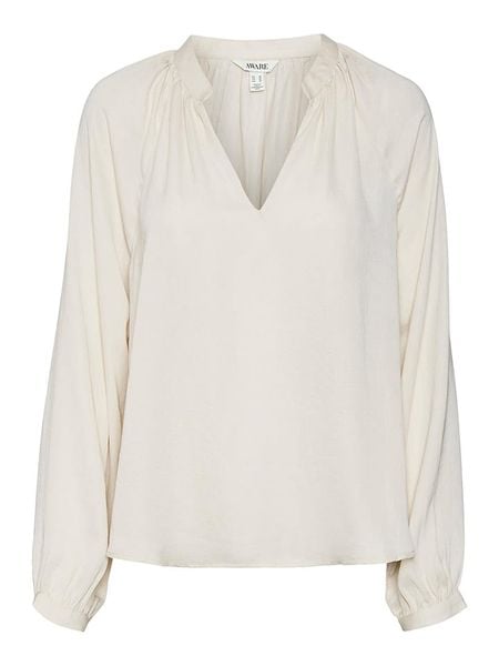 Vero Moda Bluzka w kolorze kremowym rozmiar: XS. Brązowe bluzki damskie Vero Moda, xs, bez wzorów, bez kołnierzyka, bez ramiączek. Za 34.93 zł.