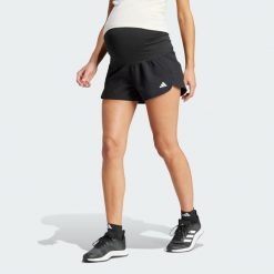 Szorty Pacer Woven Stretch Training Maternity. Białe spodenki sportowe damskie Adidas, l, z dzianiny, na fitness i siłownię. Za 199.00 zł.