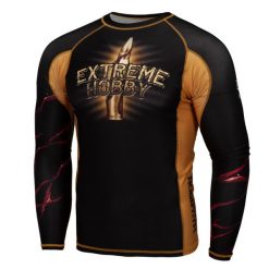 Koszulka sportowa męska Rashguard do MMA EXTREME HOBBY SANTA MUERTE. Czarne bielizna termoaktywna męska EXTREME HOBBY, l, bez wzorów, z bawełny. Za 209.00 zł.