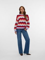 Vero Moda Sweter w kolorze czerwono-lawendowym rozmiar: XS. Czerwone swetry klasyczne damskie Vero Moda, s, z materiału, bez kołnierzyka. Za 78.47 zł.