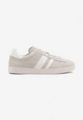 Biało-Beżowe Buty Sportowe z Naturalnego Zamszu Palarwena. Białe buty sportowe na co dzień męskie Born2be, z jeansu, bez zapięcia. Za 159.99 zł.