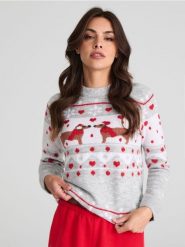 Sweter - wielobarwny. Golfy damskie Sinsay, l, bez wzorów, bez ramiączek. Za 49.99 zł.