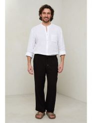 Lin Passion Spodnie w kolorze czarnym rozmiar: L/XL. Czarne spodnie materiałowe męskie Lin Passion, bez wzorów, z bawełny. Za 162.49 zł.