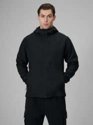 4F Kurtka softshell wiatroodporna membrana 8000 męska - czarna M. Czarne kurtki softshell damskie 4f, m, bez wzorów, z materiału, bez kaptura. Za 399.99 zł.