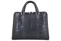 Torba na laptopa skórzana BARBERINI'S czarna 118/1-1. Czarne torby na laptopa damskie Barberinis, bez wzorów, ze skóry, z tłoczeniem. Za 359.99 zł.
