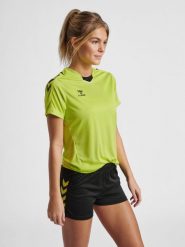 Koszulka sportowa z krótkim rękawem damska Hummel Core XK Poly Jersey S/S Woman. Zielone topy sportowe damskie HUMMEL, s, bez wzorów, z jersey, bez ramiączek. Za 74.50 zł.