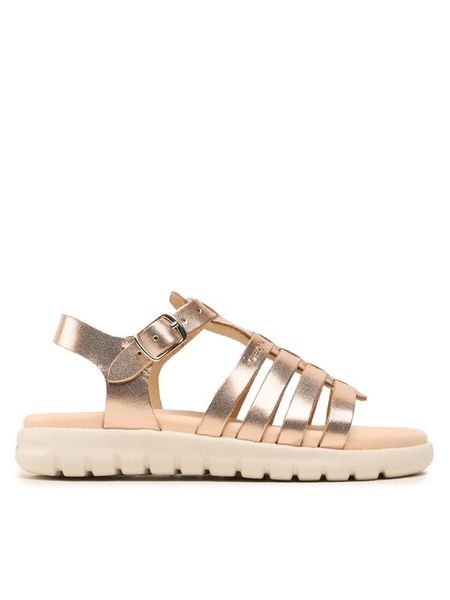 Geox Sandały J Sandal Soleima Gir J35GSB000CFC7018 S Złoty. Żółte sandały dziewczęce Geox, ze skóry, bez zapięcia. Za 299.99 zł.