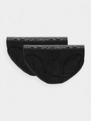 4F Bielizna slipy (2-pack) męskie - czarne S. Czarna bokserki męskie 4f, bez wzorów, z bawełny. W wyprzedaży za 49.99 zł.