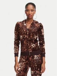 Juicy Couture Bluza Robyn JCWAS226338 Brązowy Slim Fit. Brązowe bluzy bez kaptura damskie Juicy Couture, xl, z bawełny. Za 449.99 zł.