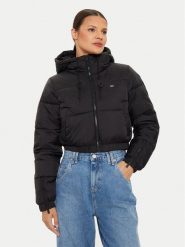 Tommy Jeans Kurtka zimowa DW0DW18313 Czarny Cropped Fit. Czarne kurtki damskie Tommy Jeans, na zimę, m, bez wzorów, z jeansu, bez kaptura. Za 819.99 zł.