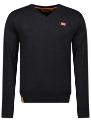 Geographical Norway Sweter w kolorze czarnym rozmiar: XL. Czarne swetry męskie Geographical Norway, xl, bez wzorów, bez kołnierzyka. Za 87.81 zł.