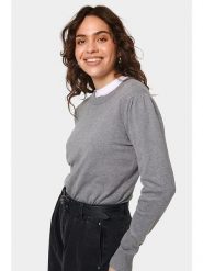 SAINT TROPEZ Sweter "Mila" w kolorze szarym rozmiar: L. Szare swetry klasyczne damskie Saint Tropez, l, bez kołnierzyka. Za 104.99 zł.