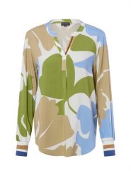 Franco Callegari Bluzka damska tunika Kobiety wiskoza zielony|wielokolorowy wzorzysty, 42. Zielone tuniki damskie Franco Callegari, bez wzorów, prążkowane, sportowe, bez kołnierzyka, bez ramiączek. Za 229.95 zł.