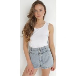 Biały Top Bawełniany Artiope. Białe topy damskie Born2be, l, bez wzorów, z bawełny, bez kołnierzyka. Za 19.99 zł.