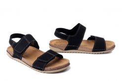 INBLU AA-01KU czarny, sandały damskie. Czarne sandały damskie Inblu, bez wzorów, ze skóry, bez obcasa. Za 119.90 zł.