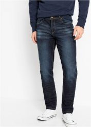 Dżinsy ze stretchem Slim Fit Tapered. Niebieskie jeansy męskie bonprix. Za 134.99 zł.