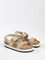 BACKSUN Sandały "Gaias" w kolorze złotym rozmiar: 40. Żółte sandały damskie Backsun, bez wzorów, bez obcasa, na platformie. Za 174.02 zł.