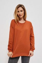 Prosta bluza brązowa. Brązowe bluzy bez kaptura damskie MOODO, xs, z bawełny. W wyprzedaży za 17.99 zł.