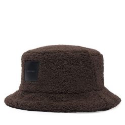 Kapelusz Calvin Klein. Brązowe kapelusze damskie CALVIN KLEIN, bez wzorów. Za 189.99 zł.