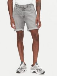 Lee Szorty jeansowe Rider 112363904 Szary Slim Fit. Szare szorty męskie Lee, z bawełny, bez kołnierzyka. Za 149.99 zł.