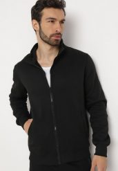Czarna Bluza Polarowa z Suwakiem Pinovia. Czarne bluzy bez kaptura męskie Born2be, m, z polaru. Za 54.99 zł.