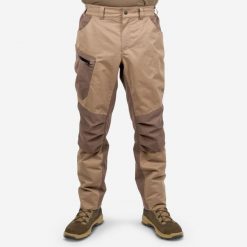 Spodnie zimowe Outdoor Solognac Warm 520 wodoodporne. Brązowe spodnie materiałowe męskie SOLOGNAC, bez wzorów, z tkaniny, sportowe. Za 349.99 zł.