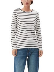 S.Oliver Koszulka w kolorze biało-czarnym rozmiar: 36. Białe t-shirty damskie S.Oliver, s, bez wzorów, z bawełny, bez kołnierzyka. Za 42.95 zł.