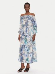 Guess Sukienka letnia W5GT16 WH9Z2 Niebieski Regular Fit. Niebieskie sukienki damskie Guess, na lato, xl, z aplikacjami, z syntetyku, bez kołnierzyka, bez ramiączek. Za 599.99 zł.