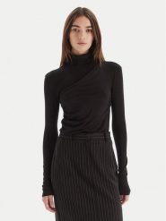 Patrizia Pepe Bluzka 2M4478 J337 Czarny Regular Fit. Czarne bluzki damskie Patrizia Pepe, m, bez wzorów, z syntetyku, bez ramiączek. Za 619.99 zł.