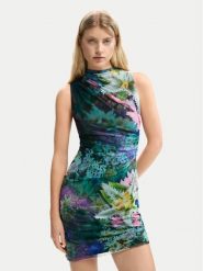 Desigual Sukienka letnia Carrington 26SWVK40 Zielony Slim Fit. Zielone sukienki damskie Desigual, na lato, xl, bez wzorów, z syntetyku, bez kołnierzyka, bez ramiączek. Za 429.99 zł.