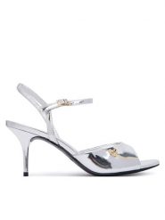 LOVE MOSCHINO Sandały JA16107G0OJE090B Srebrny. Szare sandały damskie Love Moschino, bez wzorów, ze skóry, bez obcasa, na szpilce. Za 929.99 zł.