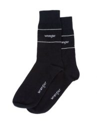 2PAK SKARPETY WRANGLER SOCKS BLACK 112325141. Czarne skarpetki męskie Wrangler, bez wzorów. Za 39.99 zł.
