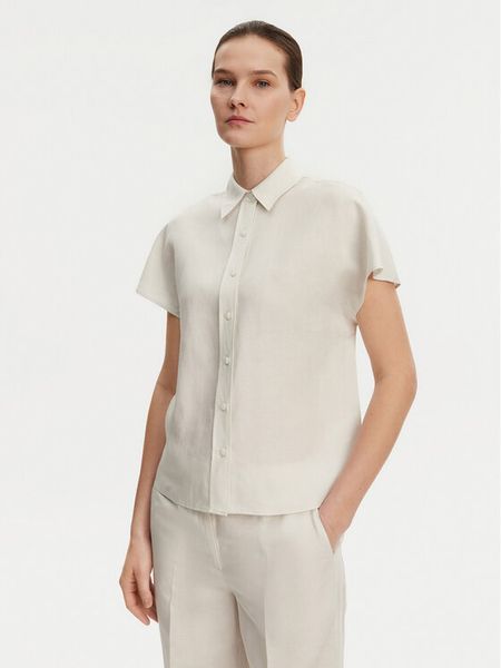 Calvin Klein Koszula K20K208322 Beżowy Regular Fit. Brązowe koszule damskie CALVIN KLEIN, bez wzorów, z lyocellu, bez kołnierzyka, bez ramiączek. Za 279.99 zł.