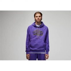 Bluza sportowa męska Nike Air Jordan Jumpman Fleece. Szare bluzy sportowe męskie Nike, bez wzorów, sportowe, bez kołnierzyka, bez ramiączek. Za 462.00 zł.
