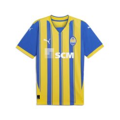 Męska koszulka FC Shakhtar Donetsk 24/25 PUMA Racing Blue Faster Yellow. Niebieskie t-shirty sportowe męskie Puma, l, bez ramiączek, do piłki nożnej. W wyprzedaży za 284.00 zł.