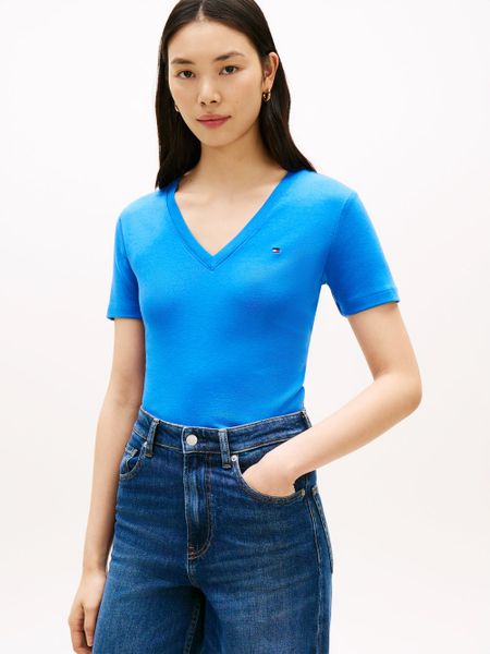 Tommy Hilfiger Koszulka Kobiety Bawełna niebieski, M. Niebieskie t-shirty damskie Tommy Hilfiger, m, bez wzorów, z bawełny, bez kołnierzyka. Za 179.95 zł.