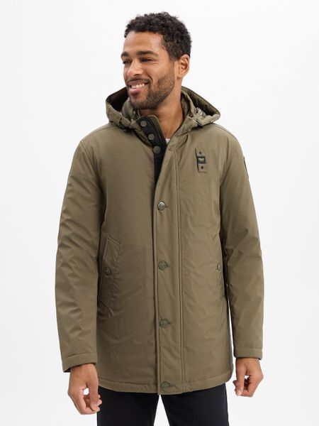 Blauer Męska kurtka puchowa Mężczyźni Sztuczne włókno zielony jednolity, XXL. Zielone kurtki męskie Blauer, m, bez wzorów, z puchu. Za 2,549.95 zł.