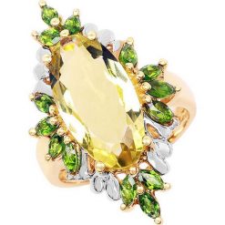 CELIA Srebrny pierścionek lemon topaz koktajlowy. Szare pierścionki damskie Braccatta, z szmaragdem, pozłacane. W wyprzedaży za 299.00 zł.