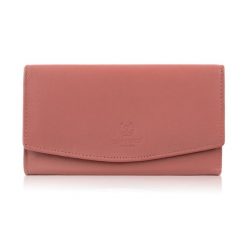 Portfel damski skórzany z RFID różowy na prezent Paolo Peruzzi SL-11-PI. Czerwone portfele damskie bez wzorów, ze skóry. Za 79.00 zł.