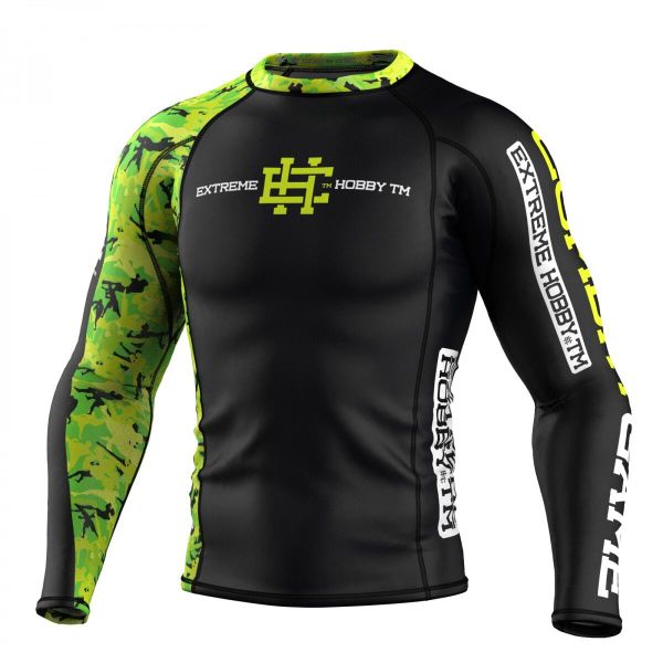 Koszulka sportowa męska Rashguard do MMA EXTREME HOBBY NEO WARRIOR. Zielone bielizna termoaktywna męska EXTREME HOBBY, m, bez wzorów, z bawełny. Za 209.00 zł.