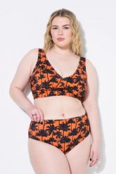 Damskie Figi od bikini wysoki stan nadruk z palmami. Czarne bikini damskie Ulla Popken, bez wzorów, plus size. Za 91.99 zł.