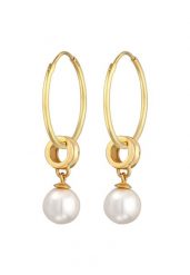 Nenalina Damskie kreole Classic Round z syntetyczną perłą w srebrze próby 925 Sterling Silver Kolczyki 1 ct. Szare kolczyki damskie Nenalina, z perłą, srebrne. Za 313.64 zł.